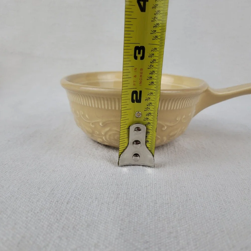 Vintage TST Taylor Smith Taylor Oven Serve Ware Yellow Stick‎ Handle Soup Bowl
